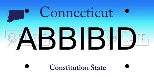 ABBIBID Connecticut License Plate