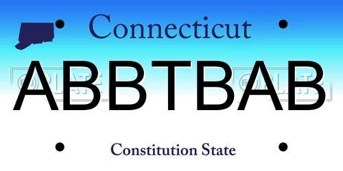 ABBTBAB Connecticut License Plate