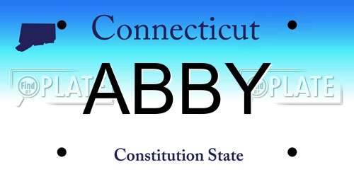 ABBY Connecticut License Plate