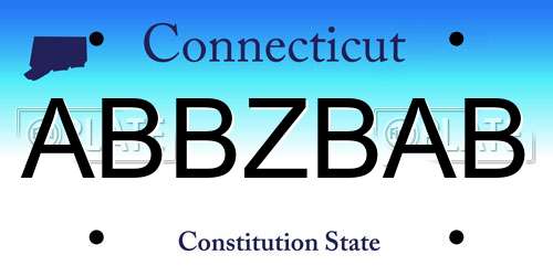 ABBZBAB Connecticut License Plate