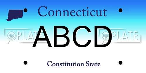 ABCD Connecticut License Plate