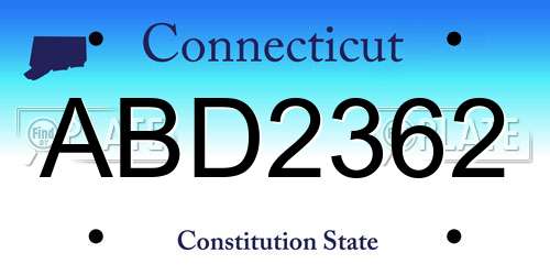 ABD2362 Connecticut License Plate