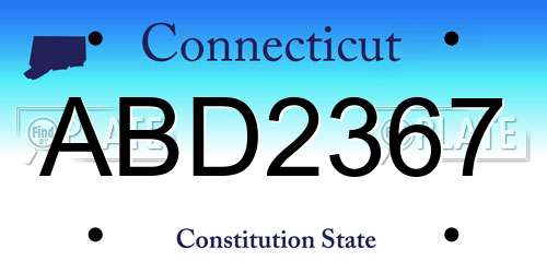 ABD2367 Connecticut License Plate