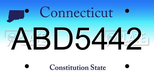 ABD5442 Connecticut License Plate