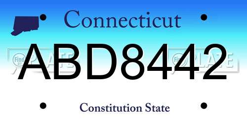 ABD8442 Connecticut License Plate