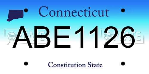 ABE1126 Connecticut License Plate