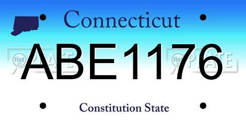 ABE1176 Connecticut License Plate