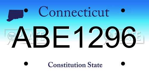 ABE1296 Connecticut License Plate