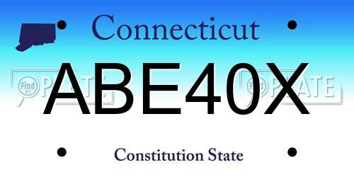 ABE40X Connecticut License Plate