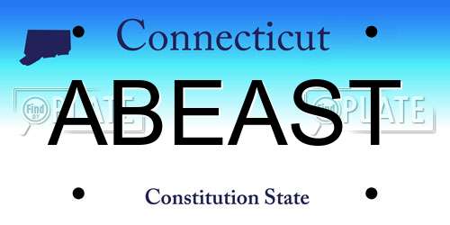 ABEAST Connecticut License Plate
