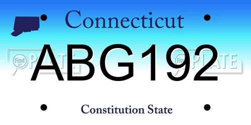 ABG192 Connecticut License Plate