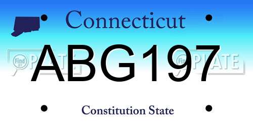 ABG197 Connecticut License Plate