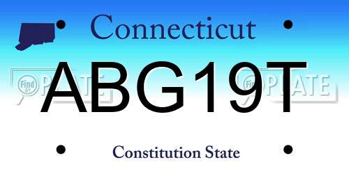 ABG19T Connecticut License Plate