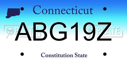ABG19Z Connecticut License Plate