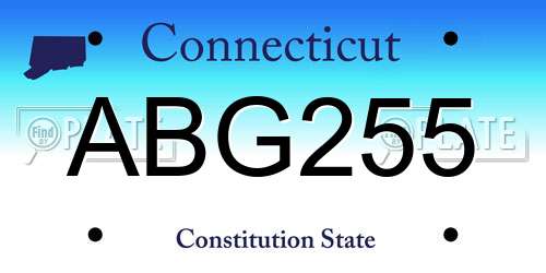 ABG255 Connecticut License Plate