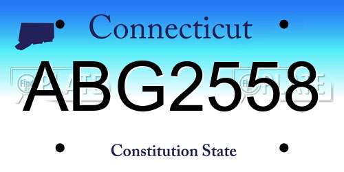 ABG2558 Connecticut License Plate