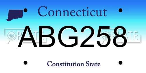 ABG258 Connecticut License Plate