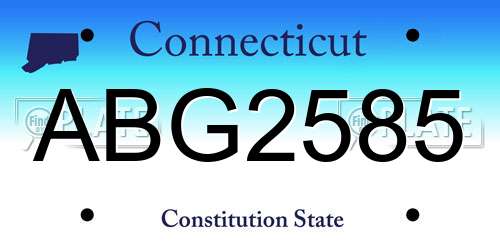 ABG2585 Connecticut License Plate