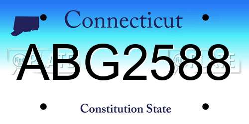 ABG2588 Connecticut License Plate
