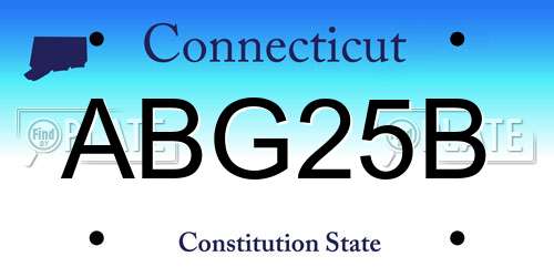 ABG25B Connecticut License Plate