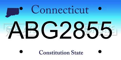 ABG2855 Connecticut License Plate