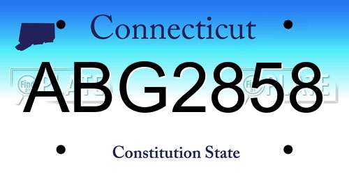 ABG2858 Connecticut License Plate