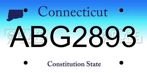 ABG2893 Connecticut License Plate