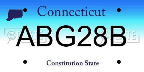 ABG28B Connecticut License Plate