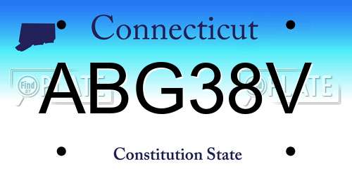 ABG38V Connecticut License Plate