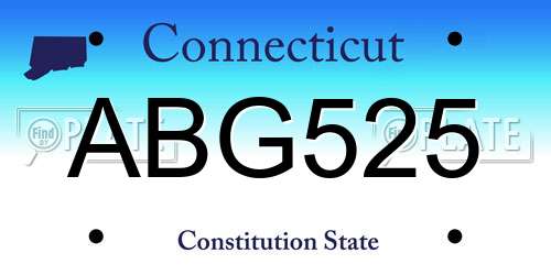 ABG525 Connecticut License Plate