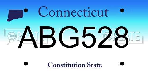 ABG528 Connecticut License Plate