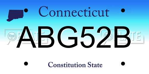 ABG52B Connecticut License Plate