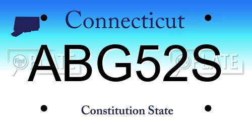 ABG52S Connecticut License Plate