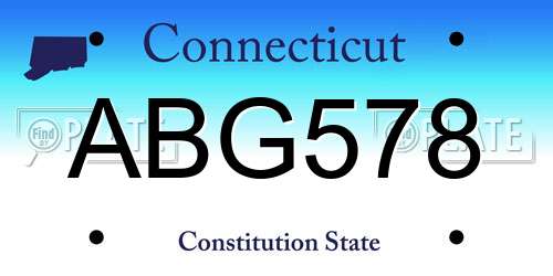 ABG578 Connecticut License Plate