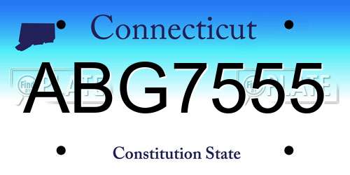ABG7555 Connecticut License Plate