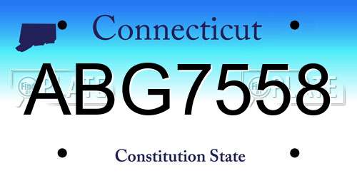 ABG7558 Connecticut License Plate