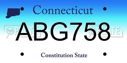 ABG758 Connecticut License Plate