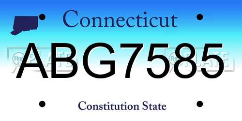 ABG7585 Connecticut License Plate