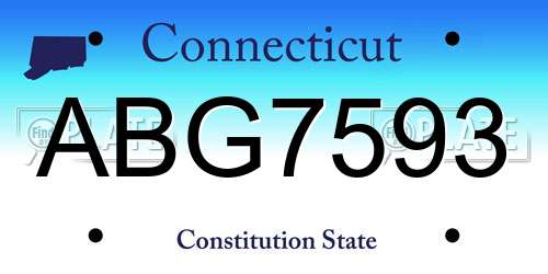 ABG7593 Connecticut License Plate