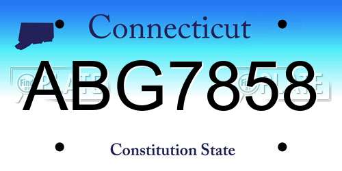 ABG7858 Connecticut License Plate