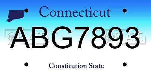 ABG7893 Connecticut License Plate