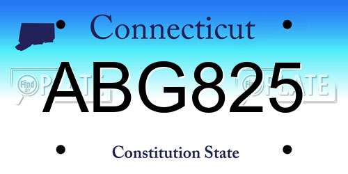 ABG825 Connecticut License Plate