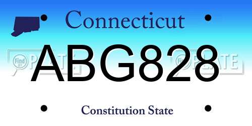 ABG828 Connecticut License Plate