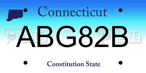 ABG82B Connecticut License Plate