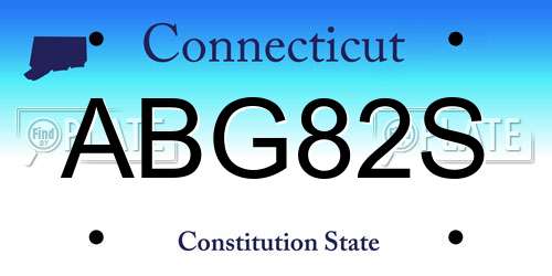 ABG82S Connecticut License Plate