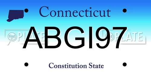 ABGI97 Connecticut License Plate