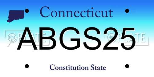 ABGS25 Connecticut License Plate