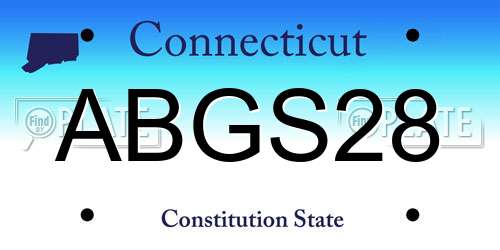ABGS28 Connecticut License Plate