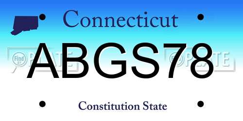 ABGS78 Connecticut License Plate
