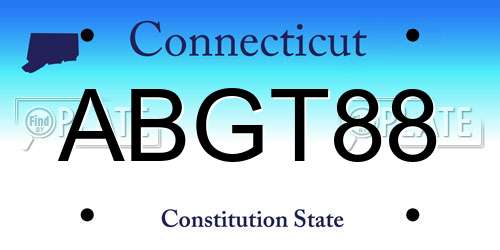 ABGT88 Connecticut License Plate